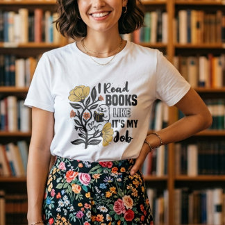 Ein bezaubernder Otter, der ein Buch liest, floral Tri-Blend Shirt