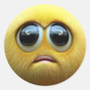 Ein bezaubernder, traurig verschwommener, gelber K Runder Aufkleber