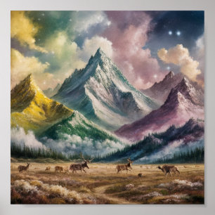 Ein bezauberndes Bergbild, das an die Berge erinne Poster