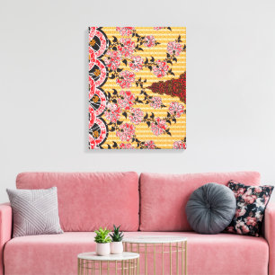 Ein bezauberndes orientalisches Muster mit rotem F Leinwanddruck