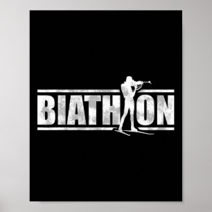 Ein Biathlet Mit Gewehr Und Langlaufski Moti Poster