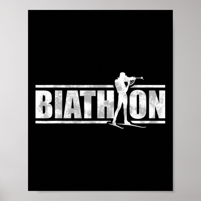 Ein Biathlet Mit Gewehr Und Langlaufski Moti Poster (Vorne)