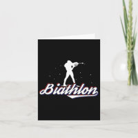 Ein Biathlet mit Riffe und Langlaufmoti
