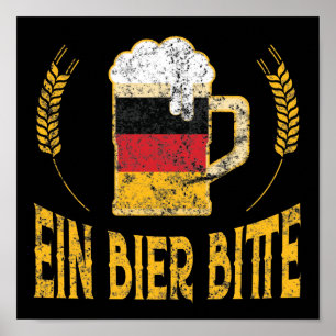 Ein Bier bitte deutsche Flagge Ein Bier bitte Poster