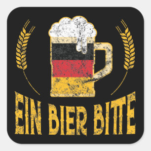 Ein Bier bitte deutsche Flagge Ein Bier bitte Quadratischer Aufkleber