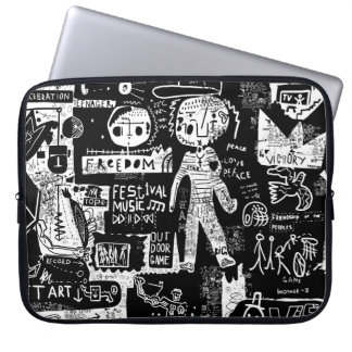 Ein Bild, das eine Vielzahl von Symbolen enthält. Laptopschutzhülle