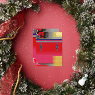 ein Bild einer Frau in einem rosa Kleid Folien Feiertagspostkarte