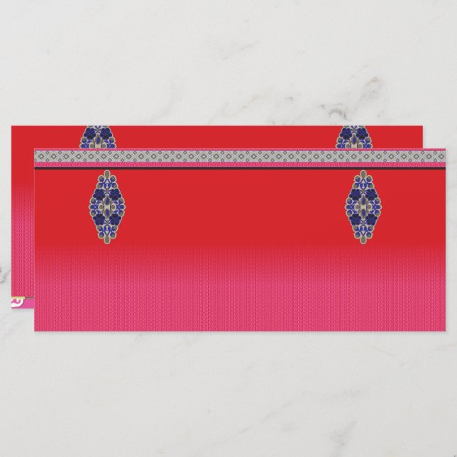 ein Bild einer Frau in einem rosa Kleid Menükarte (Vorne/Hinten)