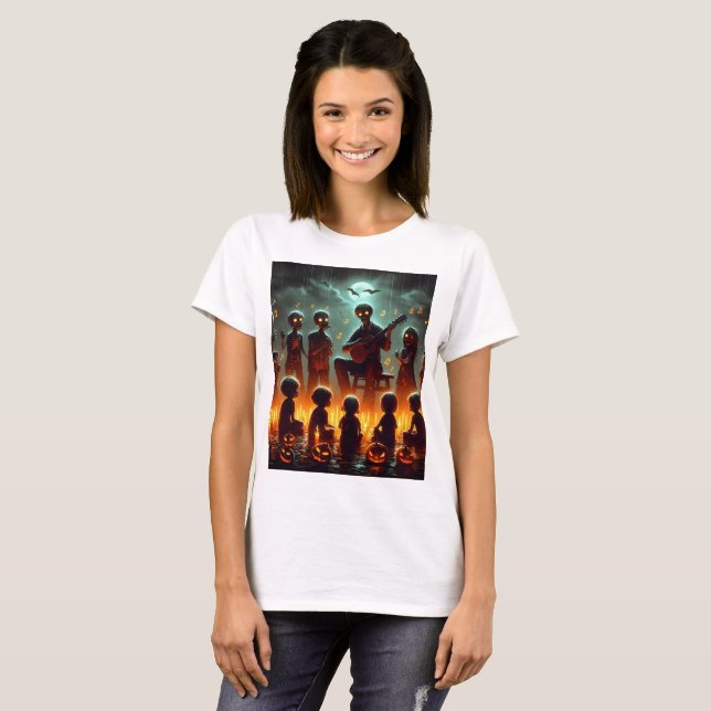 ein Bild einer Zombie-Familie mit Gitarre T-Shirt (Vorne ganz)