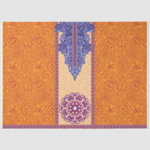 ein Bild eines orangen und blauen Musters Seidenpapier