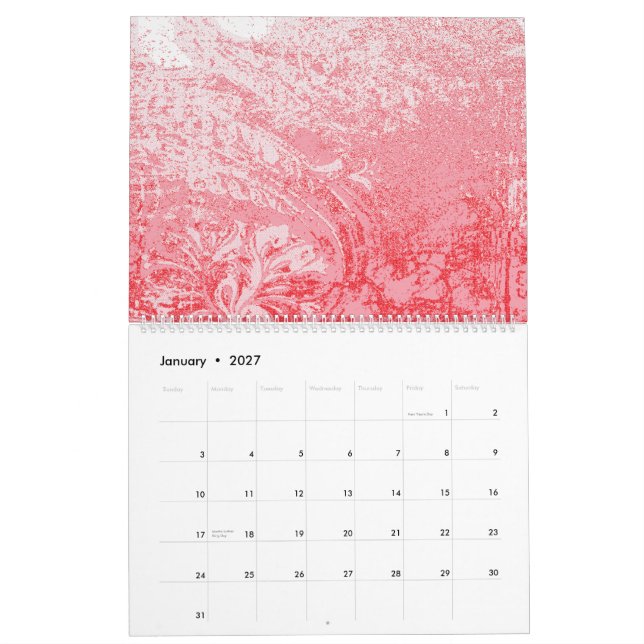 ein Bild eines roten Himmels mit Bäumen Kalender (Jan 2027)