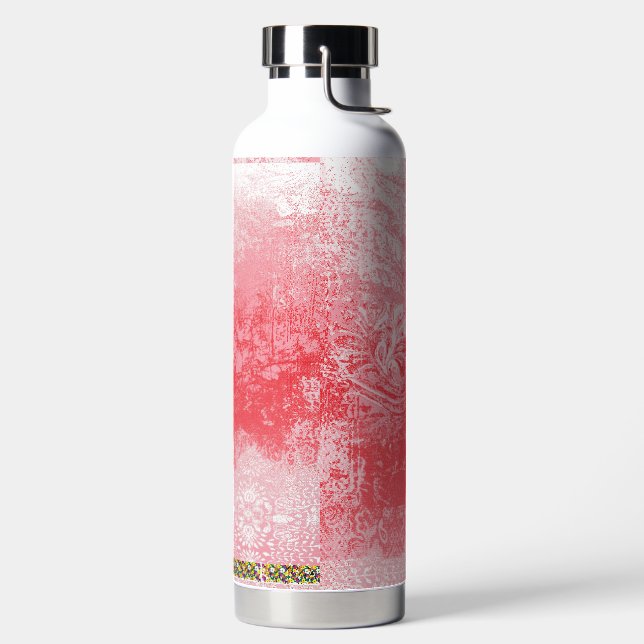 ein Bild eines roten Himmels mit Bäumen Trinkflasche (links)