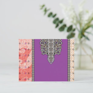 ein Bild eines Schals mit einem Design darauf Postkarte