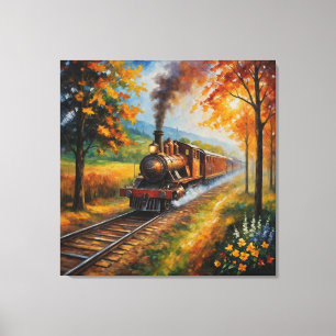 ein Bild eines Zuges auf den Gleisen Leinwanddruck