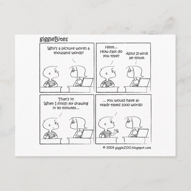 Ein Bild mit tausend Wörtern Postkarte (Vorderseite)