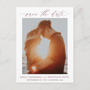 Ein Bild Save the Date Postkarte in Dusty Rose