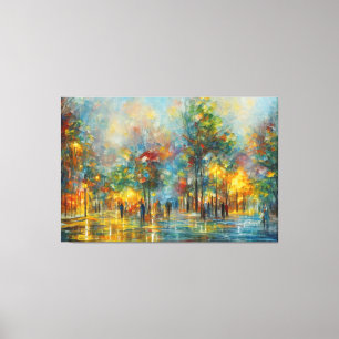 ein Bild von Menschen, die in einem Park spazieren Leinwanddruck