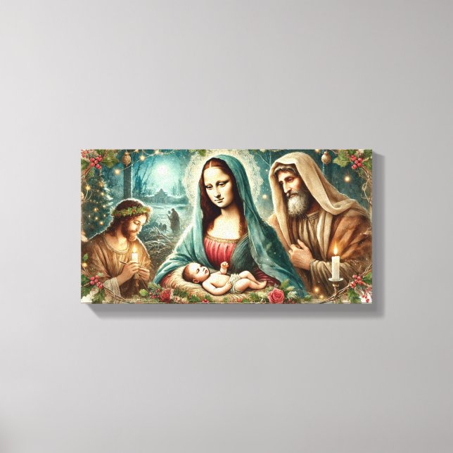 Ein Bild von Mona Lisa mit einem Kind Leinwanddruck (Vorderseite)