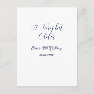ein bisschen älter 30. Geburtstag marineblau trend Postkarte