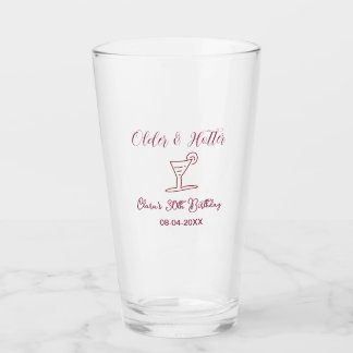 ein bisschen älter 30. Geburtstagsglas braun trend Glas