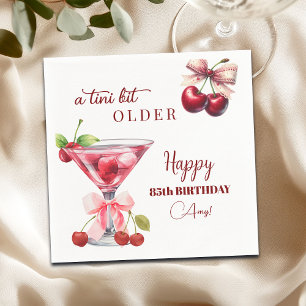 Ein bisschen älter Cherry Martini 85. Geburtstag Serviette