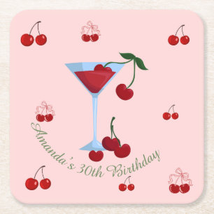 Ein bisschen älter Cherrytini Geburtstag Rechteckiger Pappuntersetzer