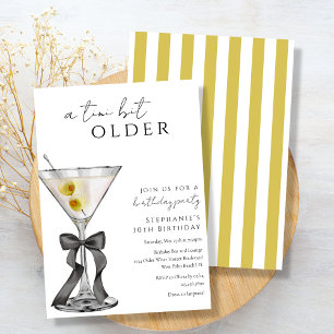 Ein bisschen älter Chic Dirty Martini Geburtstagsf Einladung