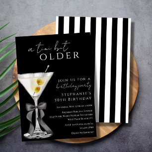 Ein bisschen älter Chic Schwarz Dirty Martini Gebu Einladung