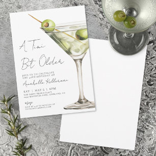Ein bisschen älter - elegante Martini-Geburtstagsf Einladung