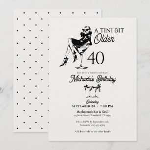Ein bisschen älter Eleganter Martini 40. Geburtsta Einladung