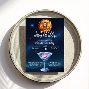 Ein bisschen älter Leo Zodiac Martini Geburtstag Einladung