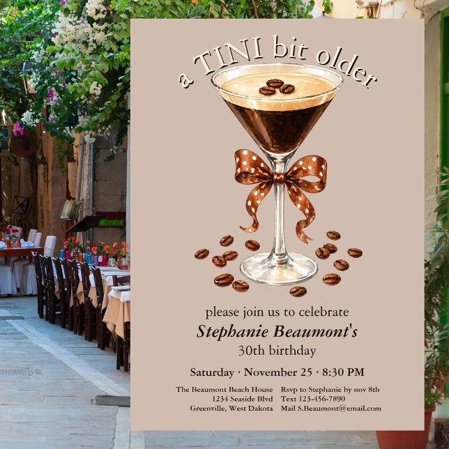 Ein bisschen älter Martini Espresso Brauner Bogen  Einladung (Von Creator hochgeladen)