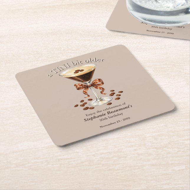 Ein bisschen älter Martini Espresso Brauner Bogen  Rechteckiger Pappuntersetzer (angewinkelt)