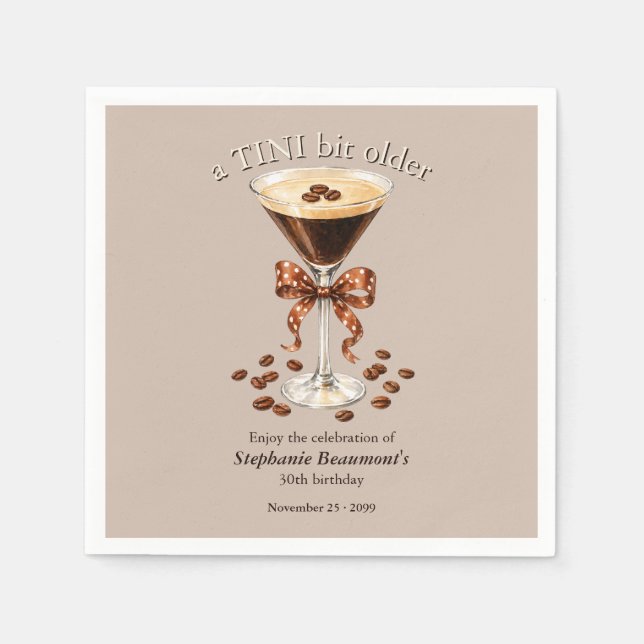 Ein bisschen älter Martini Espresso Brauner Bogen  Serviette (Vorderseite)