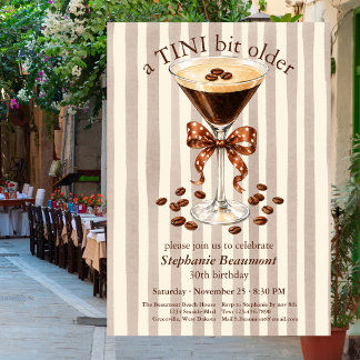 Ein bisschen älter Martini Espresso Streifen Schle Einladung