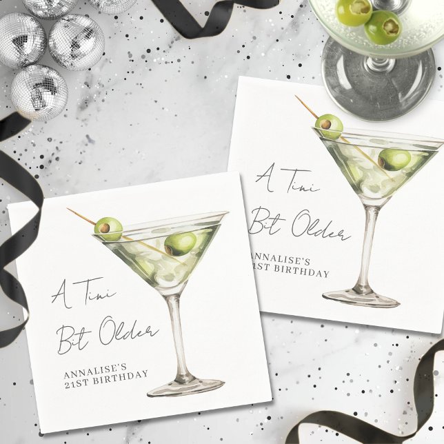 Ein bisschen älter Martini Geburtstagsfeier Serviette (Tini Bit Older Martini Birthday Party Napkins)