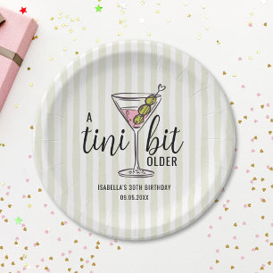 Ein bisschen älter Pink Martini Cocktail Geburtsta Pappteller