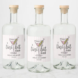 Ein bisschen älter Pink Martini Geburtstag Alkoholflaschenetikett