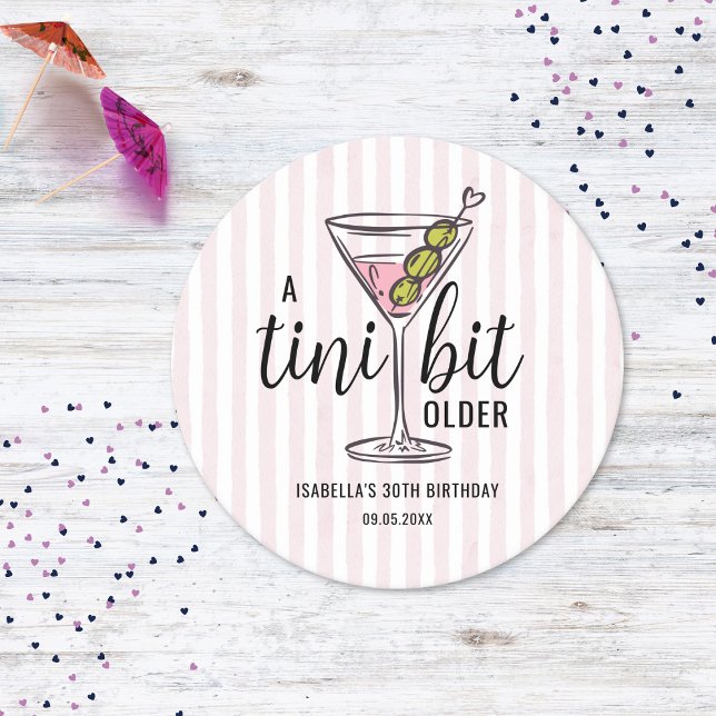 Ein bisschen älter Pink Martini Geburtstag Runder Pappuntersetzer (Von Creator hochgeladen)