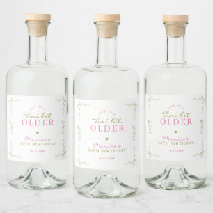 Ein bisschen älter Pink und Green Cocktail Geburts Alkoholflaschenetikett