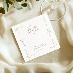 Ein bisschen älter Pink und Green Cocktail Geburts Serviette