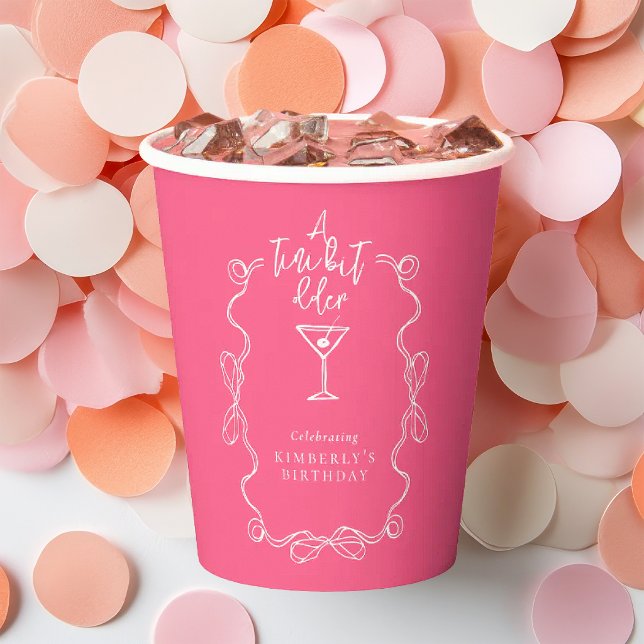 Ein bisschen älter Rosa handgezeichnete Geburtstag Pappbecher (Von Creator hochgeladen)