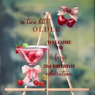 Ein bisschen älterer Cherry Martini zum 21. Geburt Acrylschild