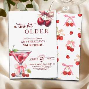 Ein bisschen älterer Cherry Martini zum 51. Geburt Einladung
