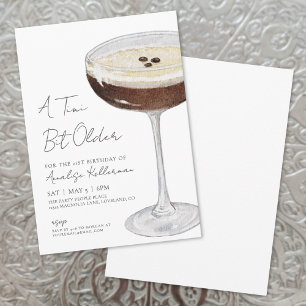 Ein bisschen älterer Espresso Martini Geburtstagsf Einladung