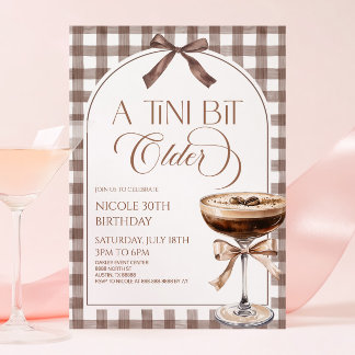 Ein bisschen älterer Espresso Martini Geburtstagsf Einladung