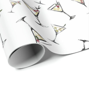 Ein bisschen älterer Martini-Cocktail Geburtstag Geschenkpapier