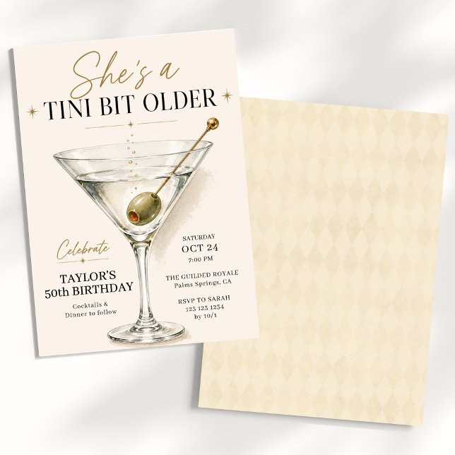 Ein bisschen älterer Martini-Erwachsenen-Geburtsta Einladung (Von Creator hochgeladen)