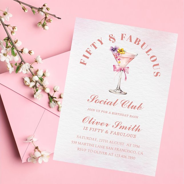 Ein bisschen älterer Martini Fünfzig & Fantastisch Einladung (Von Creator hochgeladen)
