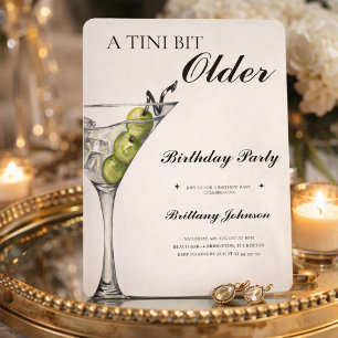Ein bisschen älterer Martini Geburtstag  Einladung